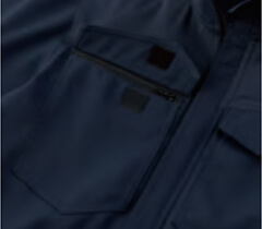 両胸ポケット下ファスナー